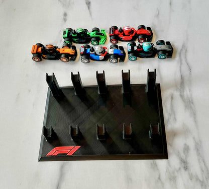 Stativ till 10st Lego F1 Minifig bilar
